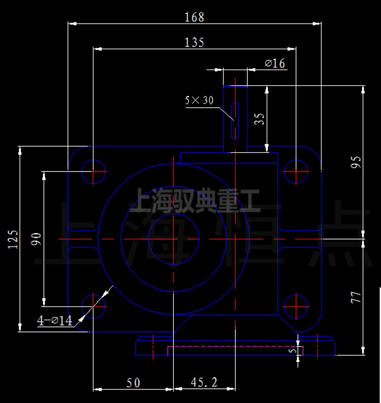 絲桿升降機(jī)SWLD2.5安裝尺寸CAD圖紙